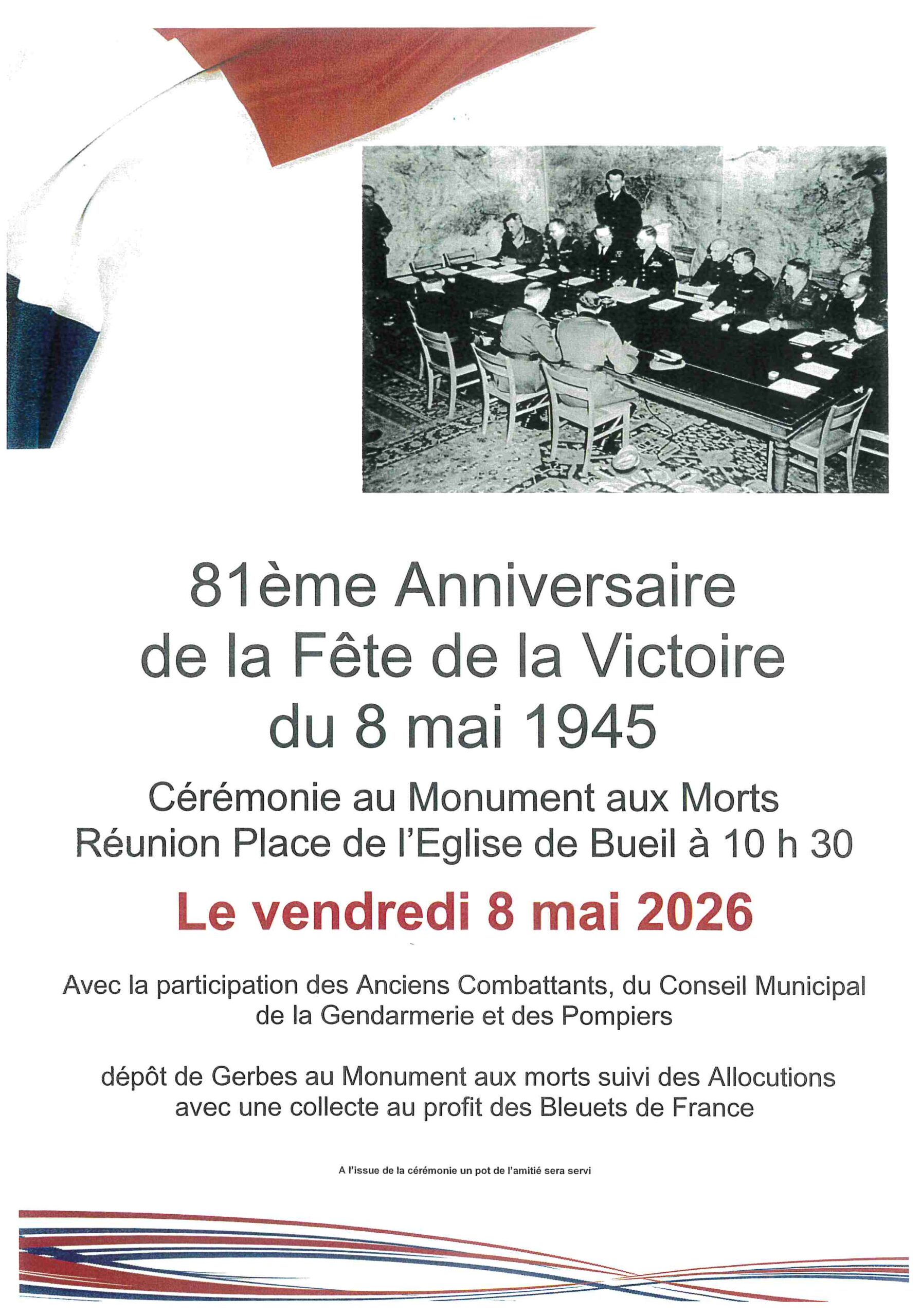 Affiche cérémonie du 8 mai