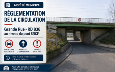 Mairie de Bueil – Arrêté portant réglementation de la circulation Grande Rue – RD 836 au niveau du Pont SNCF