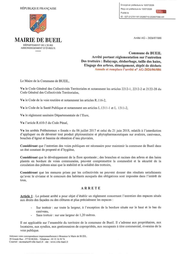 ARRETE AG 2026 07 088 DU 10 07 2026 REGLEMENTATION SUR ENTRETIEN DES TROTTOIRS_Page_1